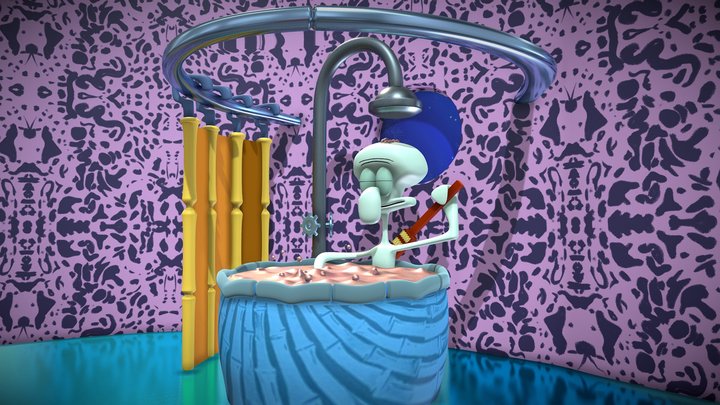 Squidward (Calamardo) Bathing from Spongebob 3D Model