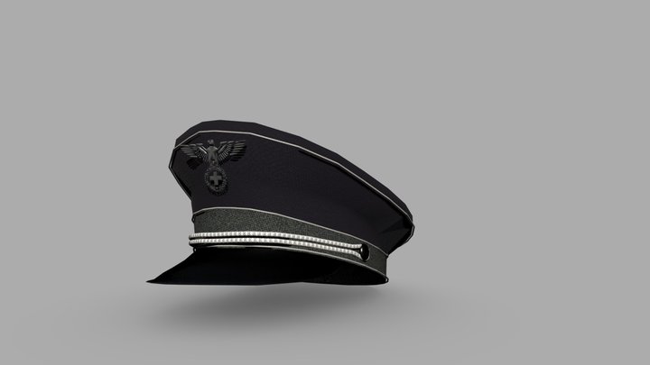 LowPoly German Military Cap 3D Model