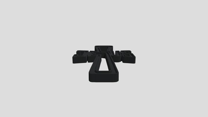 Cross with text Jesus 3D model 3D Model