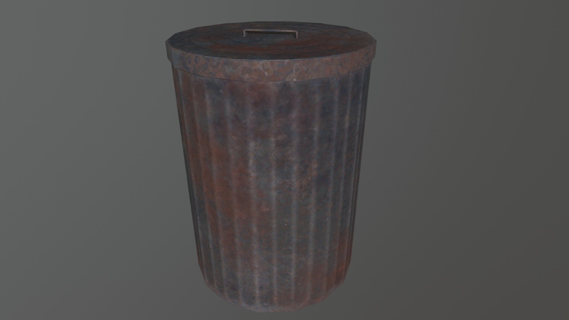 Rusty Trash Can LowPoly