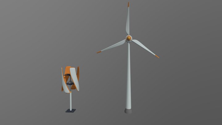 Wind turbines 3D Model