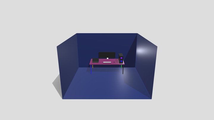 3D Low Poly Gaming Room 3D Model