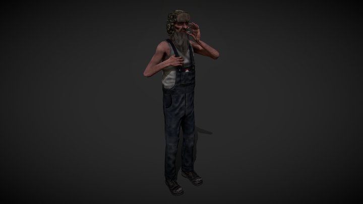 The Tower Tenant - Swamp Man Smoking 3D Model