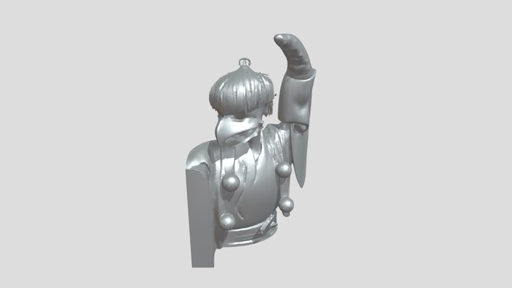 Person in traditional Japanese costume 3D Model