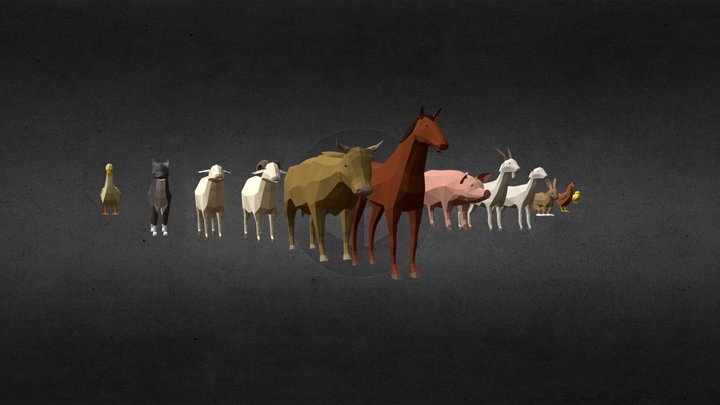 Lowpoly animals pack 3D Model