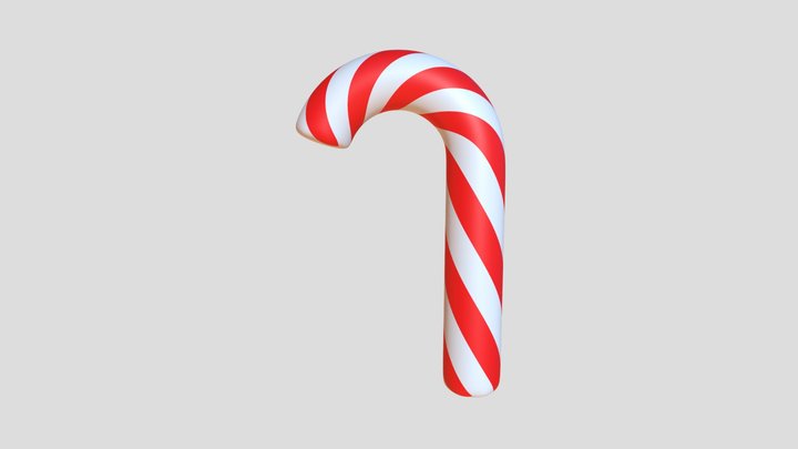 christmas candy cane 3D Model in Sweets 3DExport