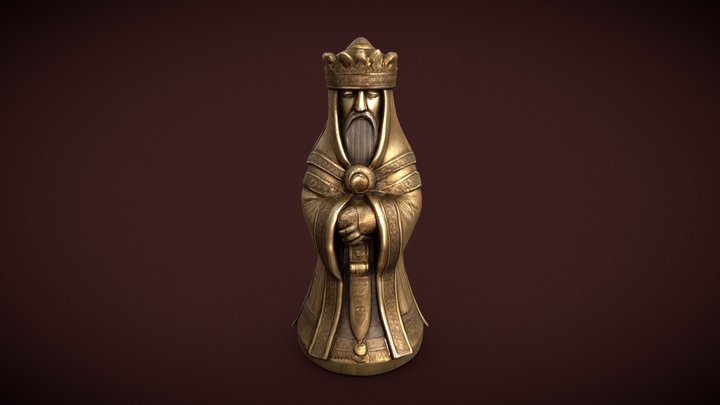 Royal Chess King (Bronze) 3D Model