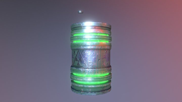 Sci-Fi oil barrel. 3D Model