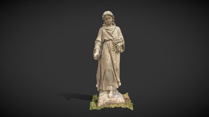 Girl with flowers 3D Model