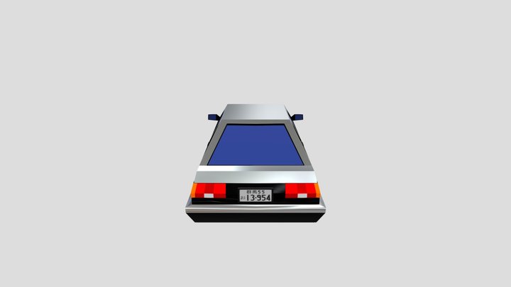 Initial D Hachi-Roku Low Poly 3D Model