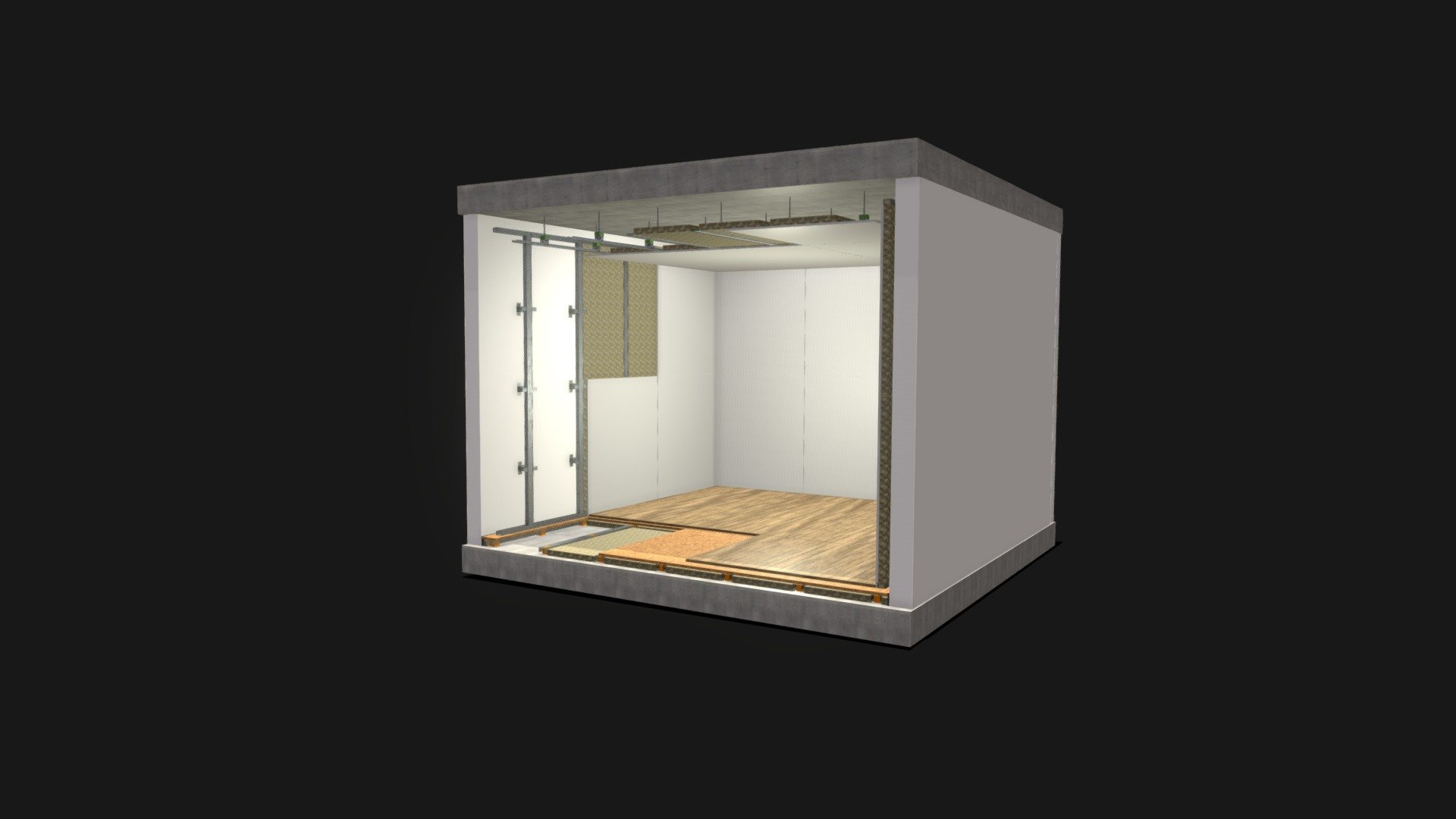 Boxinbox acoustic insulation of a building 3D model by AMC Mecanocaucho (amc.mecanocaucho