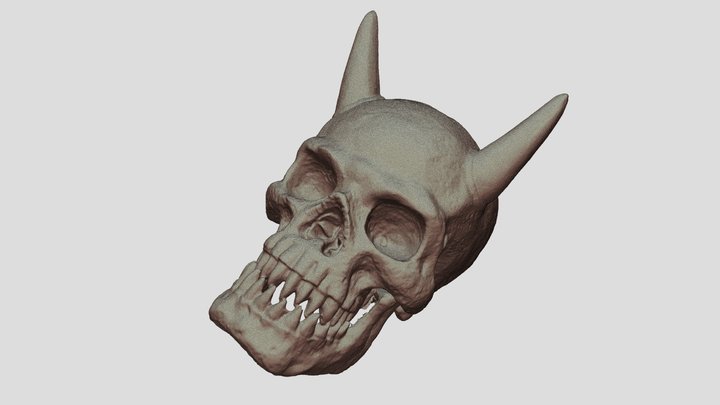 Demon Skull sculpture 3D Model