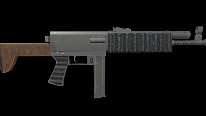 Fallout Submachine Gun 3D Model