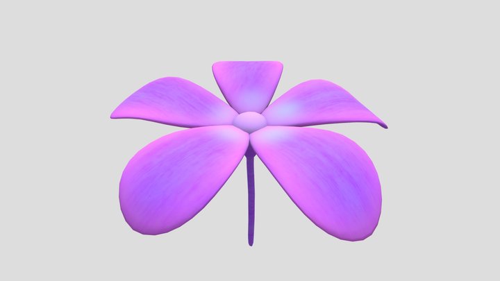 Flower(Lilac Flower)Light pink & blue colored 3D Model