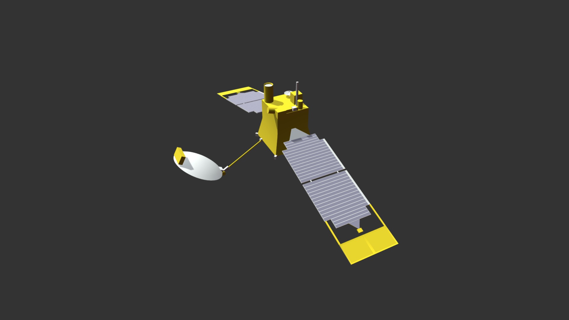 3D model Mars Global Surveyor - This is a 3D model of the Mars Global Surveyor. The 3D model is about a yellow and white rocket.