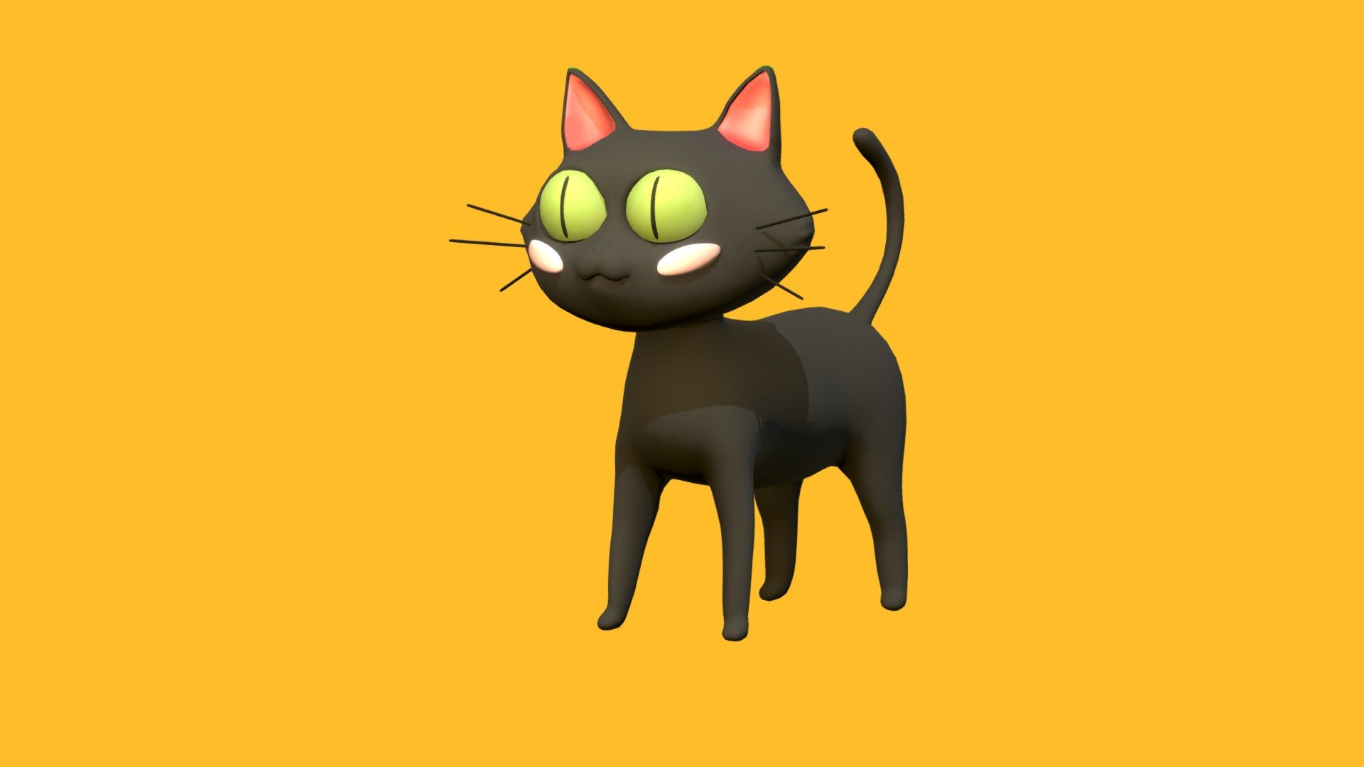 Kuroneko] Simple cat animation - Download Free 3D model by nottodayrender  (@nottodayrender) [9acdefb]