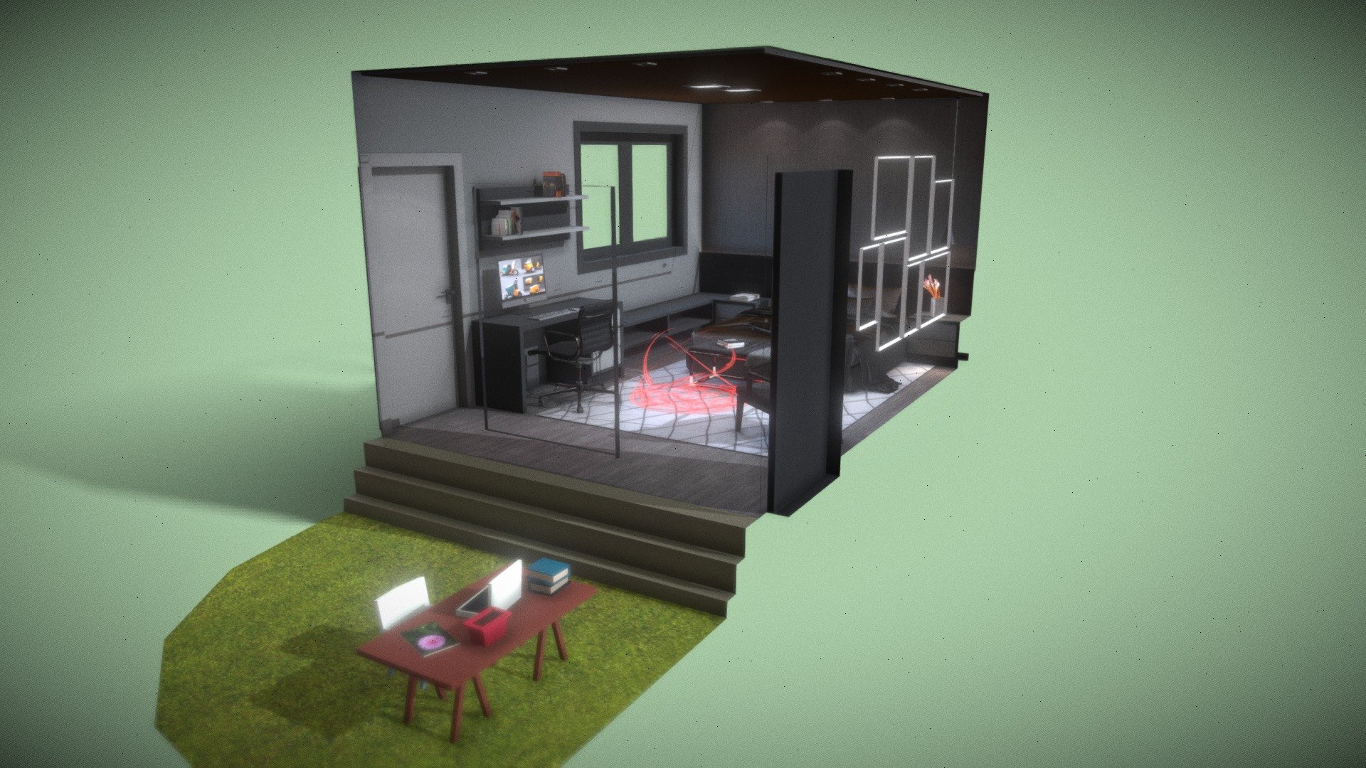 living room test - Download Free 3D model by whzp [9ace67d] - Sketchfab
