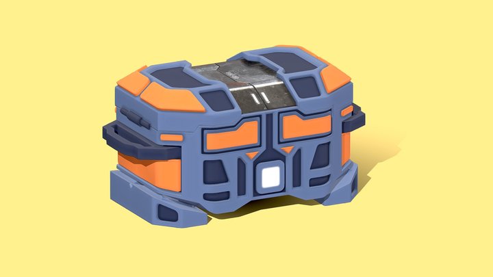 Sci-Fi Low Poly Lootbox (Animation Ready) 3D Model