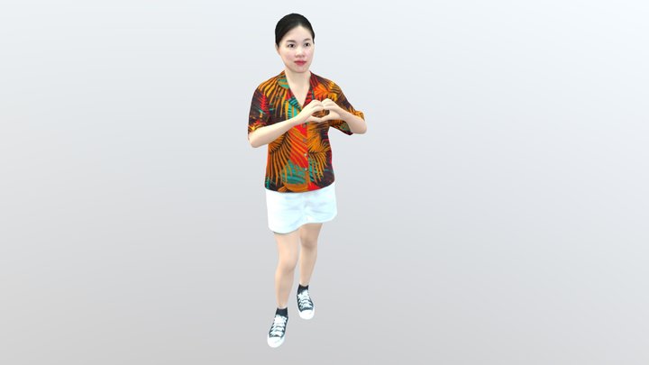 3Dwow - scan 3D- In 3D màu- mẫu nữ 3D Model