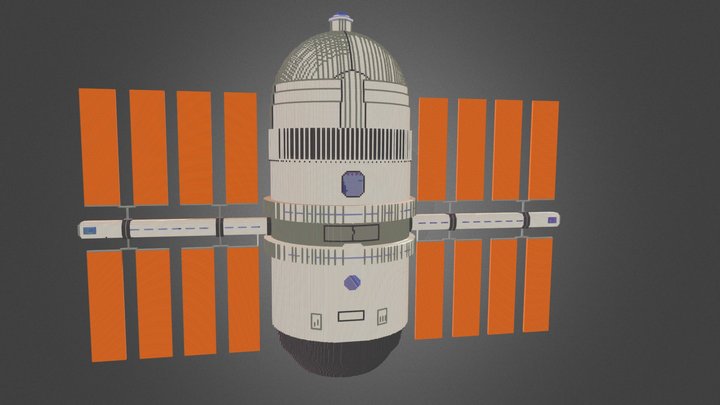 Galactic Satellite: Futuristic Space Station 3D Model