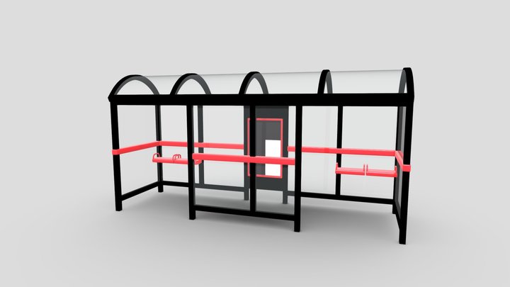 Bus Stop Shelter 2 3D Model