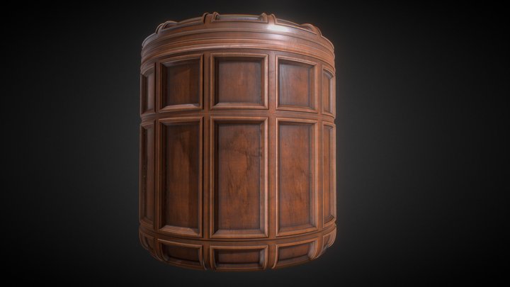 Victorian Wood Paneling Material 3D Model