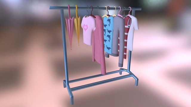 Clothes Rail 3D Model