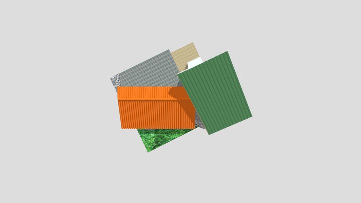 Abri Voiture - Couverture tuiles canal 3D Model