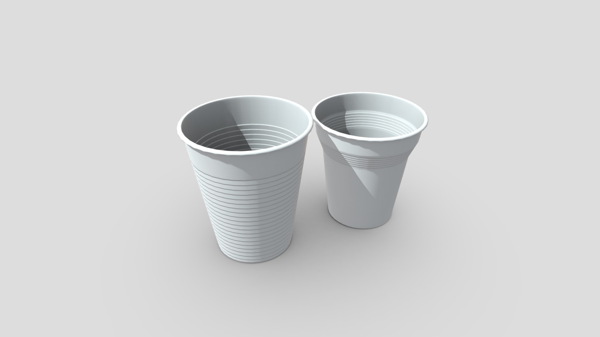 3D model Plastic Cup Set - This is a 3D model of the Plastic Cup Set. The 3D model is about a roll of toilet paper.