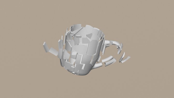 Exploaded Mug 3D Model