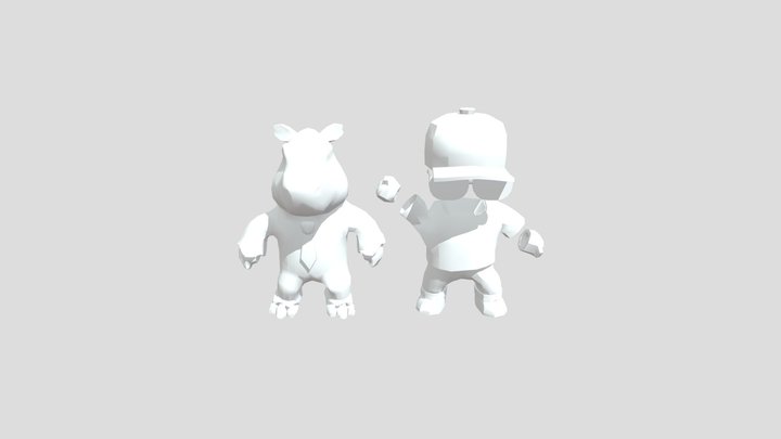 Capybara y mr invisble stumble guys 3D Model