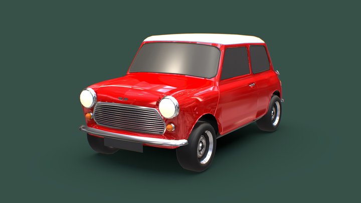 Mini cooper 580 Deluxe old model low poly 3D Model
