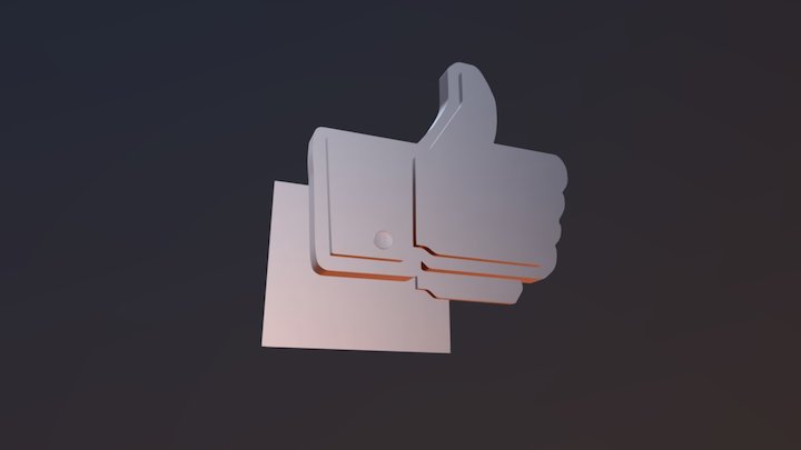 Facebook like button thumb 3D Model