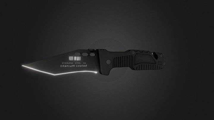 Metal Utility Knife with Hook - 3D Model by DamnBrush