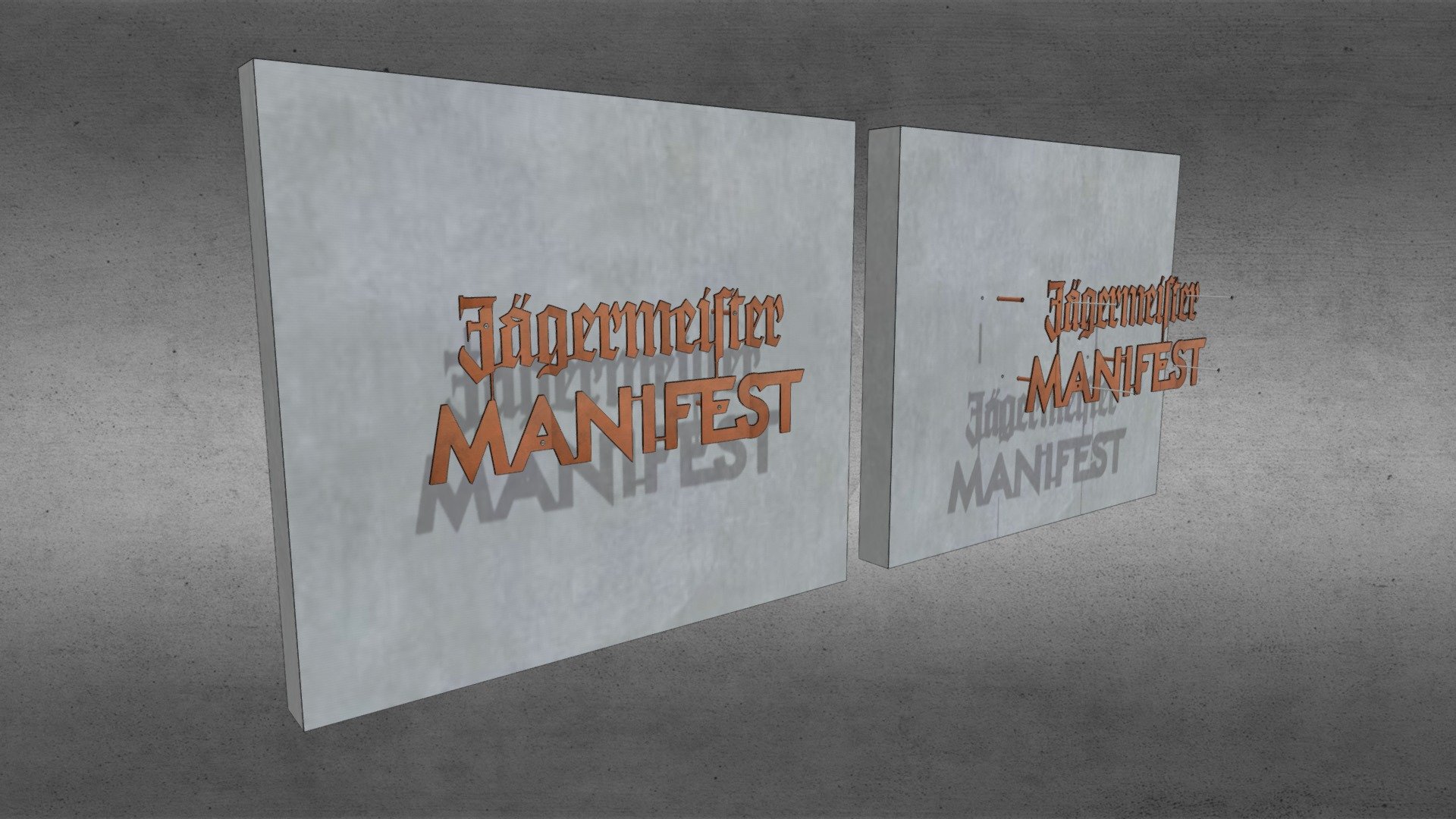 Text logo pe perete