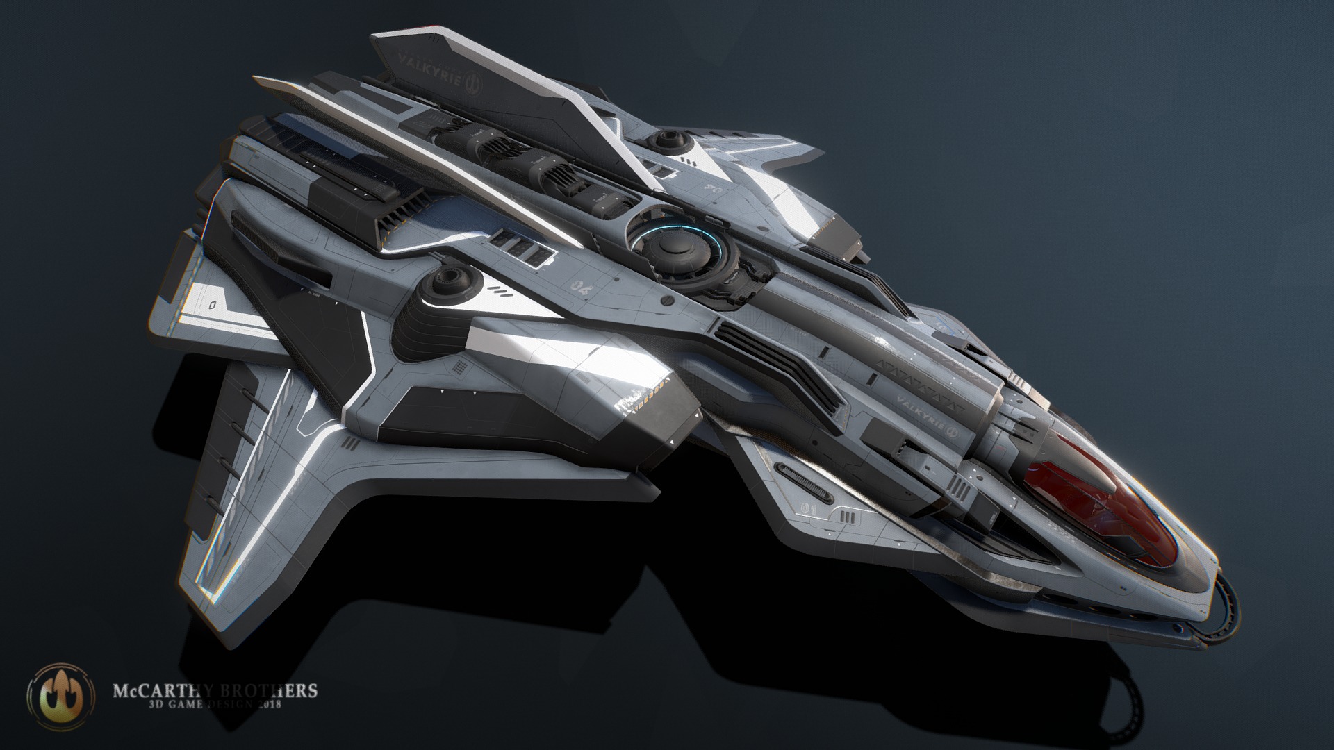 3D model Valkyrie - This is a 3D model of the Valkyrie. The 3D model is about a silver and black jet.