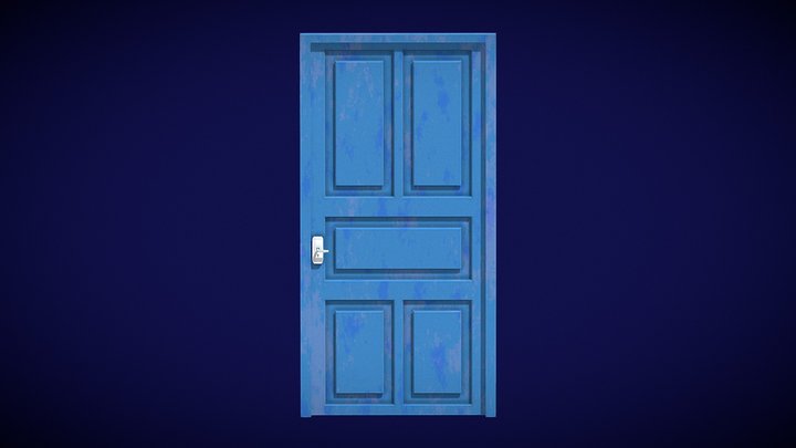 Greek blue door 3D Model