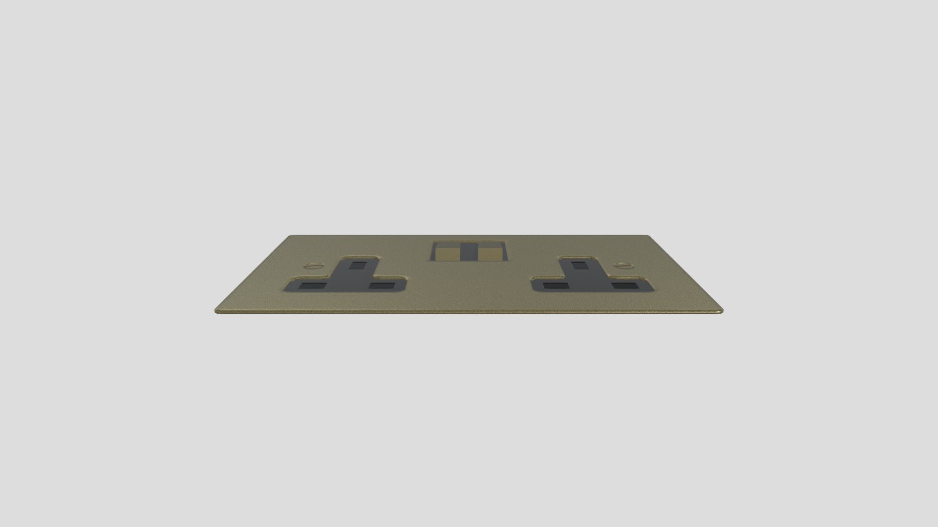 Brass Double Socket Uk - 3D model by profbitoca1980 [9ae3c5c] - Sketchfab