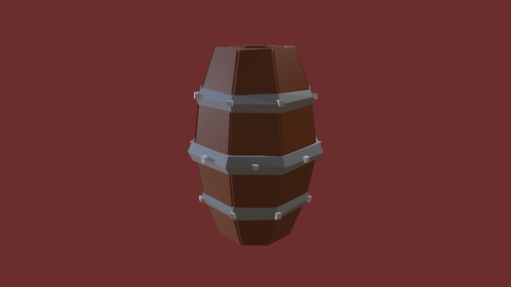 Barril Low Poly 3D Model