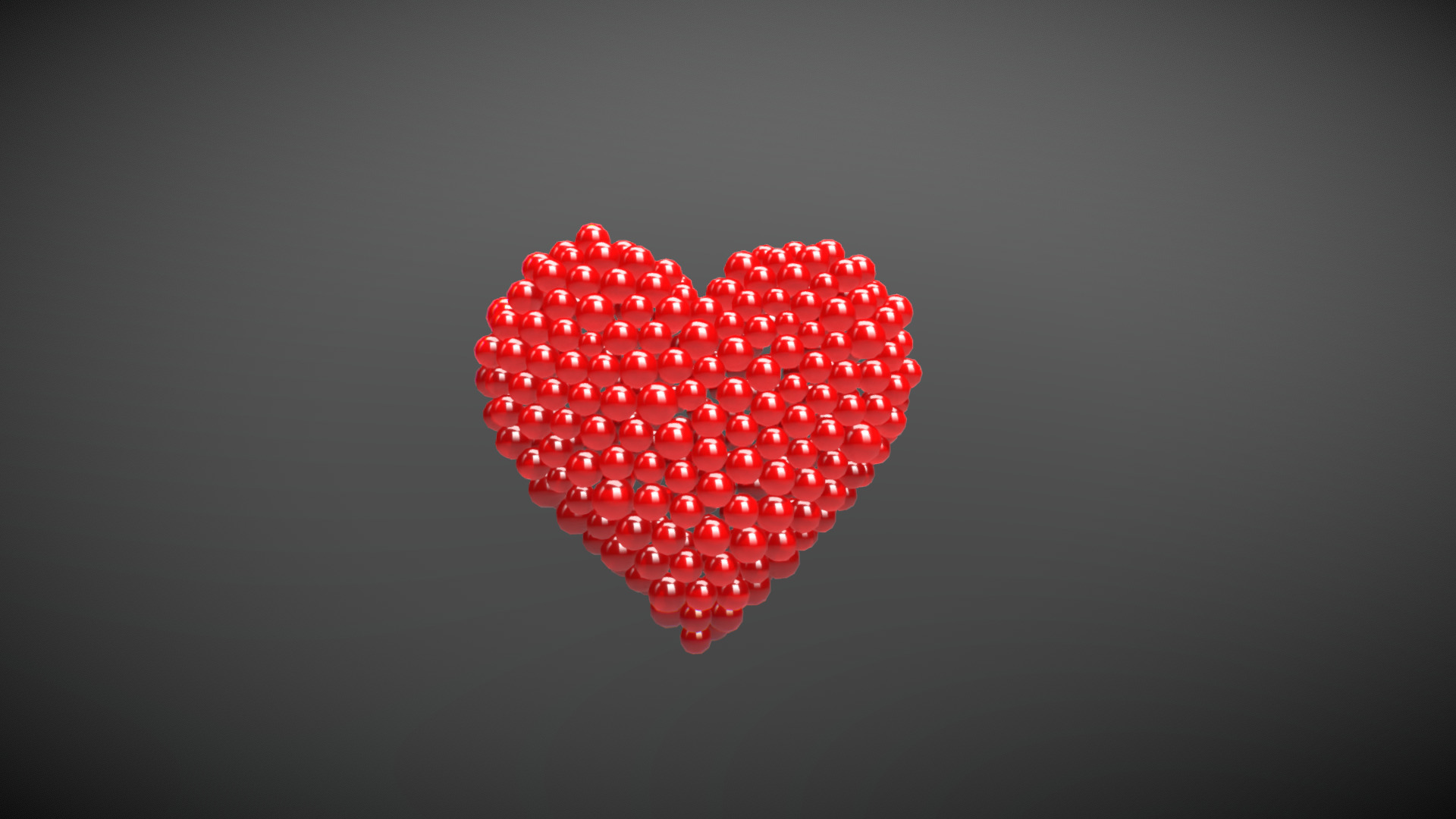 3D model heart shape forming animation from spheres - This is a 3D model of the heart shape forming animation from spheres. The 3D model is about a red heart made of small white dots.