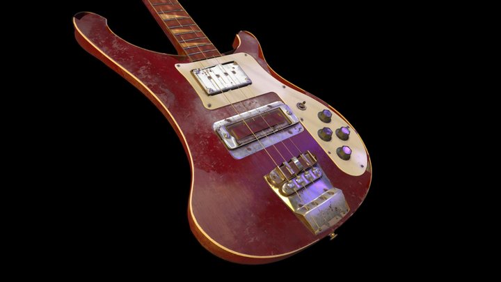 Cliff Burton's bass has seen some better days 3D Model