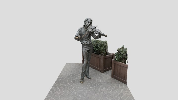 Targova Violin Player Statue 3D Model