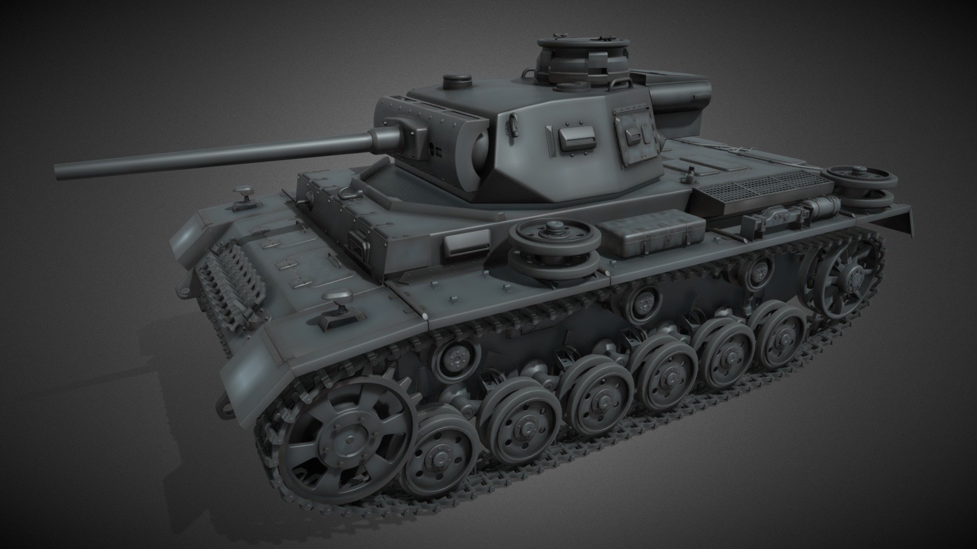 Panzerkampfwagen III AUSF. J German Medium Tank - 3D model by Totem ...