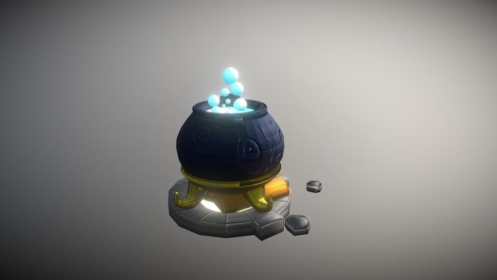 Magic Cauldron Low Poly 3D Model