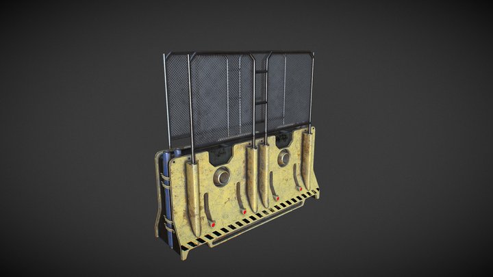 Sci-Fi / Cyberpunk Barrier – Game Ready 3D Model