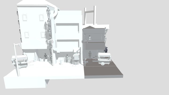 tokyo - Rowhomes blockouts 3D Model