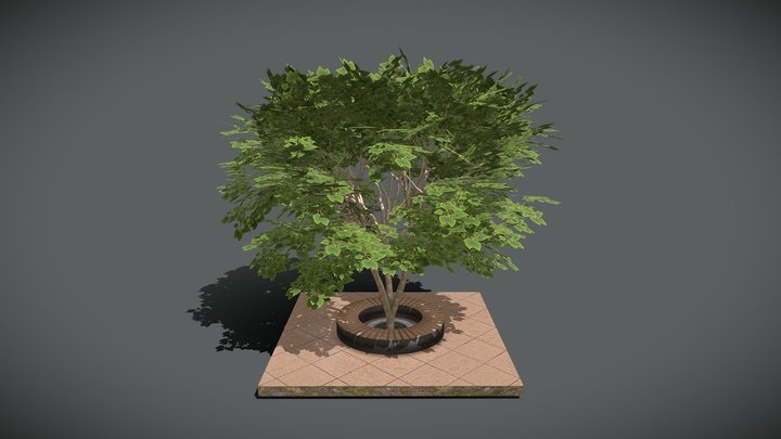 Tree Round Bench 3D Model