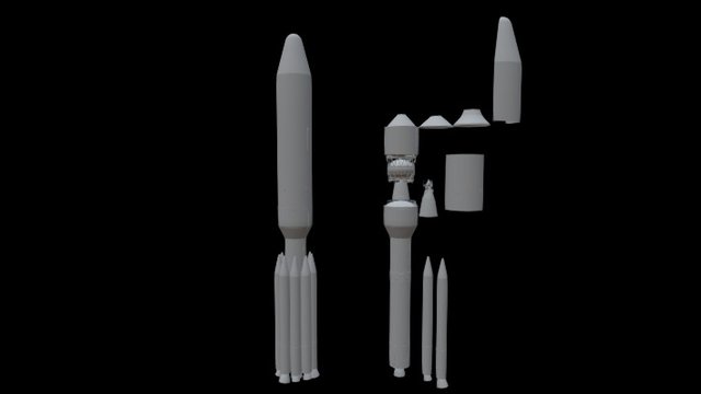 Delta III Complete - Untextured 3D Model