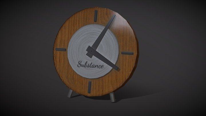 Wood Clock 3D Model