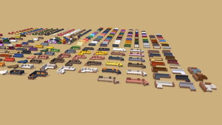 Cozy Furniture - Sofas & Couches Pack 3D Model